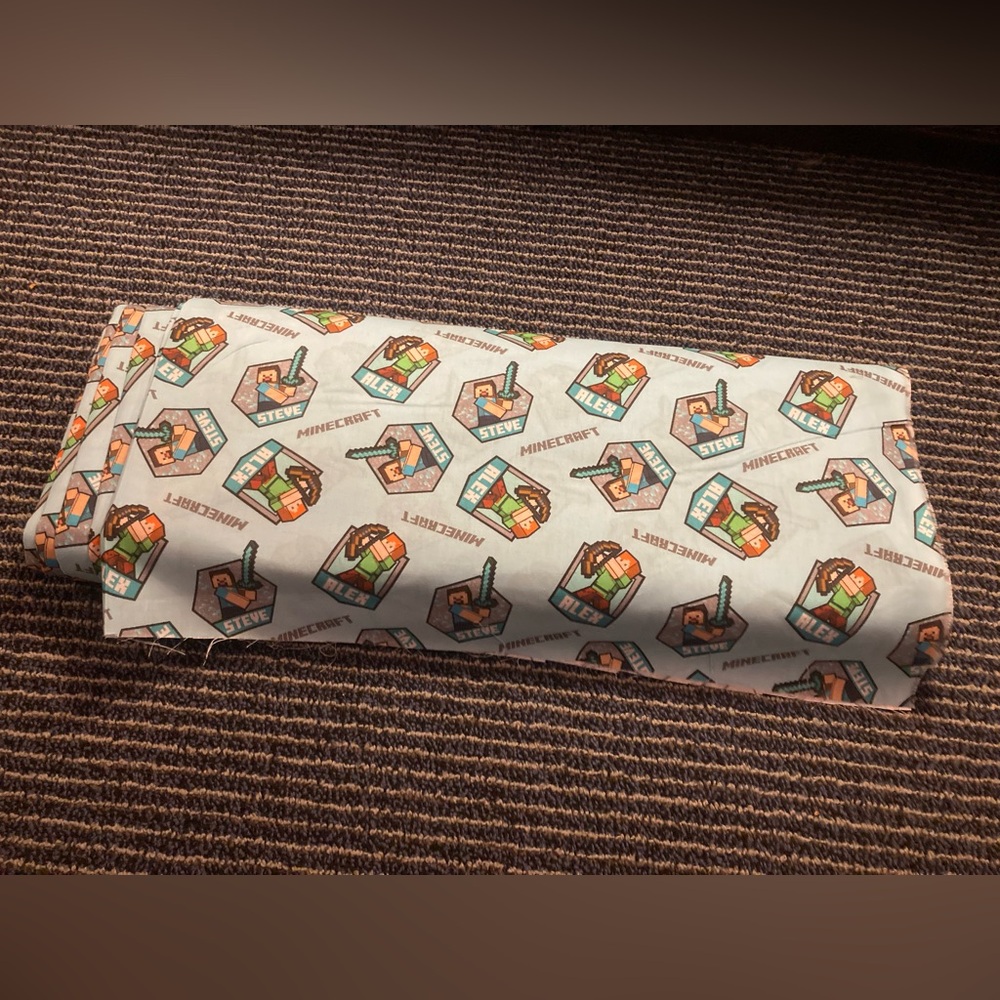 New Minecraft Steve Diamond Sword Alex Bow Fabric Entire Bolt 44" x 11.5 yards